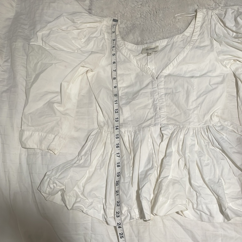 ISA ARFEN
Vera V-Neck Full-Sleeve Cotton Peplum Top uk size 8 $675 - Picture 13 of 13